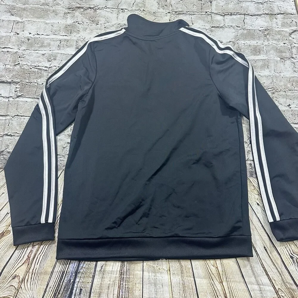 Adidas Jacket‎ Boys XL 18-20 Black/White Zip Up Track Sweater